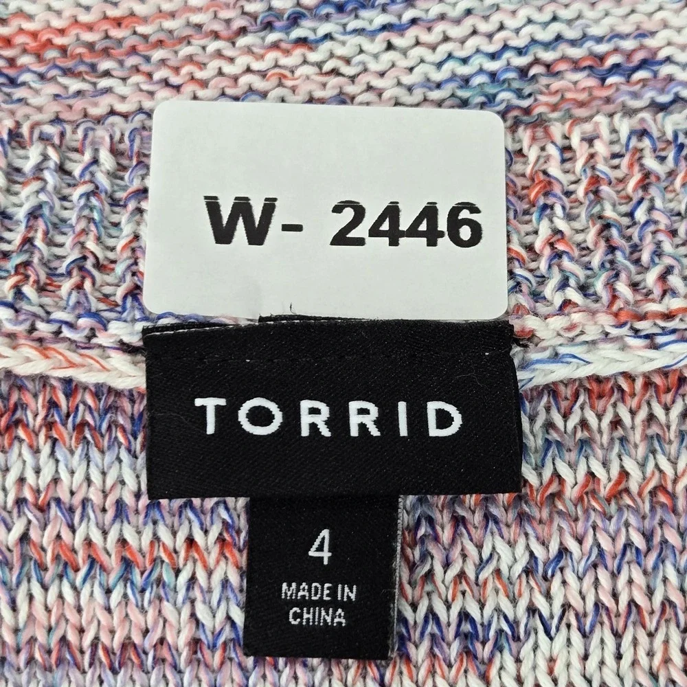 Torrid‎ Women Sweater 4 Multicolor Striped Long Sleeve
